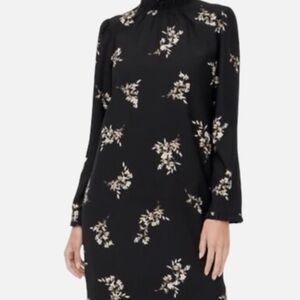 J. Crew Black Dress with Cream Floral Design